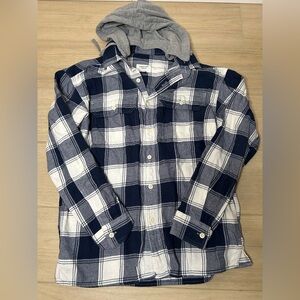 American Eagle Blue Plaid Flannel Button Up